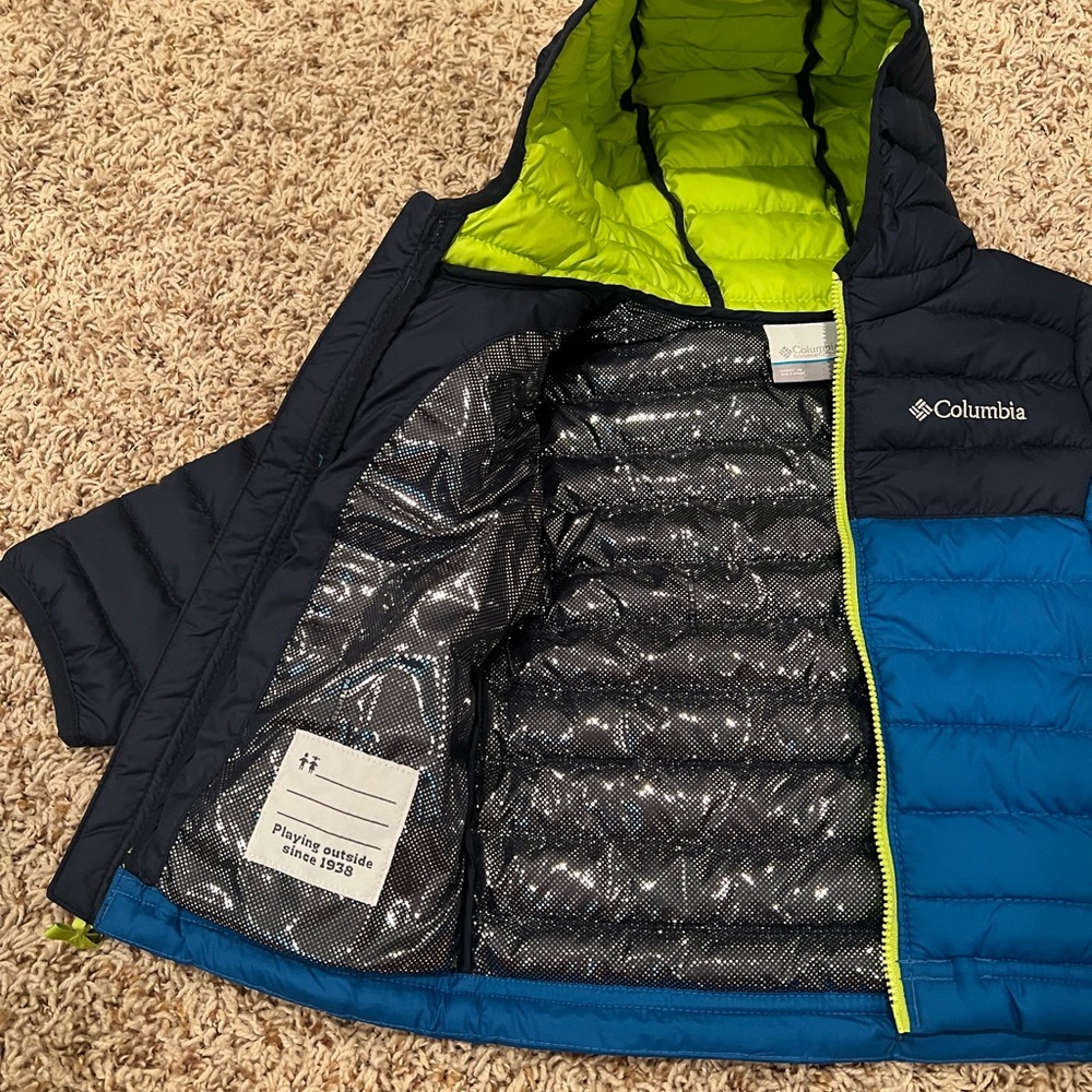 Columbia Kids' Navy and Lime Puffer Jacket